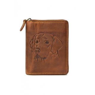 Greenburry Vintage Portemonnaie Hundemotiv braun | Hochformat