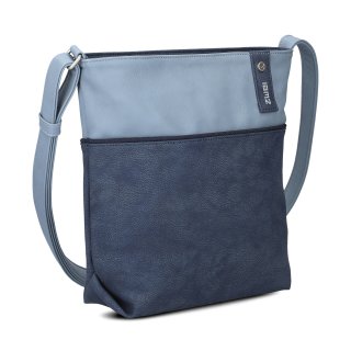 zwei JANA J10 Handtasche Damentasche Umhängetasche Freizeittasche nubuk-blue
