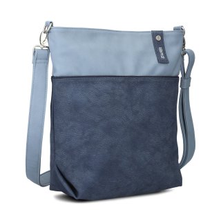 zwei JANA J12 Handtasche Damentasche Umhängetasche Freizeittasche nubuk-blue