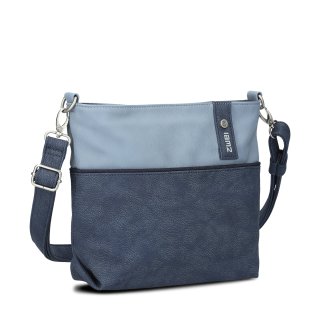 zwei JANA J8 Handtasche Umhängetasche nubuk-blue