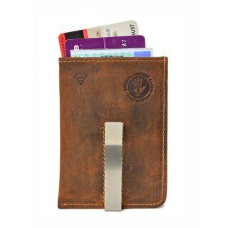 Greenburry Vintage Karten-Clip RFID Leder