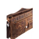 Greenburry Vintage A4 Umhänger Ledertasche braun Leder