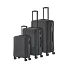 travelite 4-Rad Koffer Set 3 teilig Größen L/M/S I BALI: ABS Hartschalen Trolleys mit TSA Kombinationsschloss (Handgepäck Koffer ohne TSA) Anthrazit