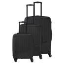 travelite 4-Rad Koffer Set 3 teilig Größen L/M/S I BALI: ABS Hartschalen Trolleys mit TSA Kombinationsschloss (Handgepäck Koffer ohne TSA) Schwarz