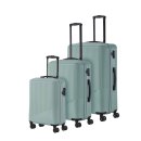 travelite 4-Rad Koffer Set 3 teilig Größen L/M/S I BALI: ABS Hartschalen Trolleys mit TSA Kombinationsschloss (Handgepäck Koffer ohne TSA) Blau