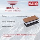 FFelsenfest Geldbörse Leder Portemonnaie mit Angler-Motiv I Geschenk für Angler I RFID Schutz